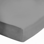 Drap housse 180x200 - Percale de Coton Peigné - 78 fils - Zinc - Bt 25