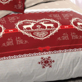 Motif parure de draps 160cm Winter rouge