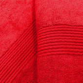 zoom serviette coton et bambou rouge