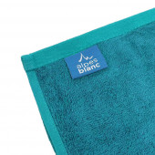 Serviettes de bain 70x140 cm 100% coton lot de 2 Alpes Blanc bleu canard