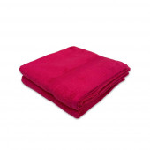 Lot deux serviettes coton éponge 600 Grammes 50x100 cm fuchsia