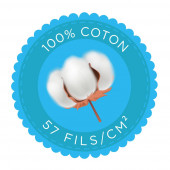 Parures de draps Coton Summer Flower avec drap housse, drap et deux taies pictogramme 100 % coton
