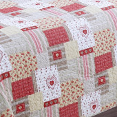 zoom motifs Couvre lit boutis Chamonix - 260x260 - 2 places enveloppe coton