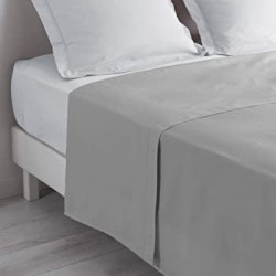 Drap plat 270x325 gris souris grandes dimensions